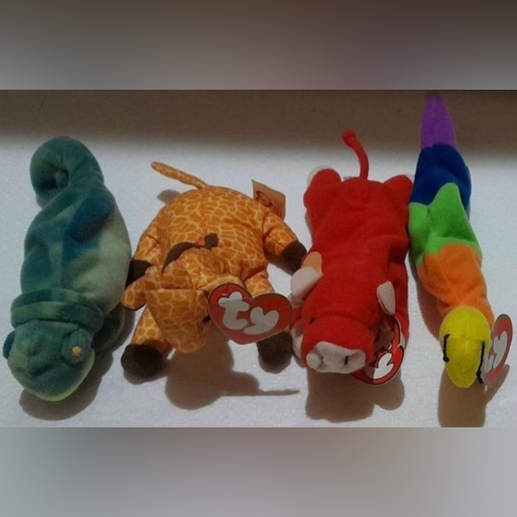 Set of 4 Year 1993 Ty McDonald's Happy Meal Teenie Beanie Babies - Picture 2 of 5
